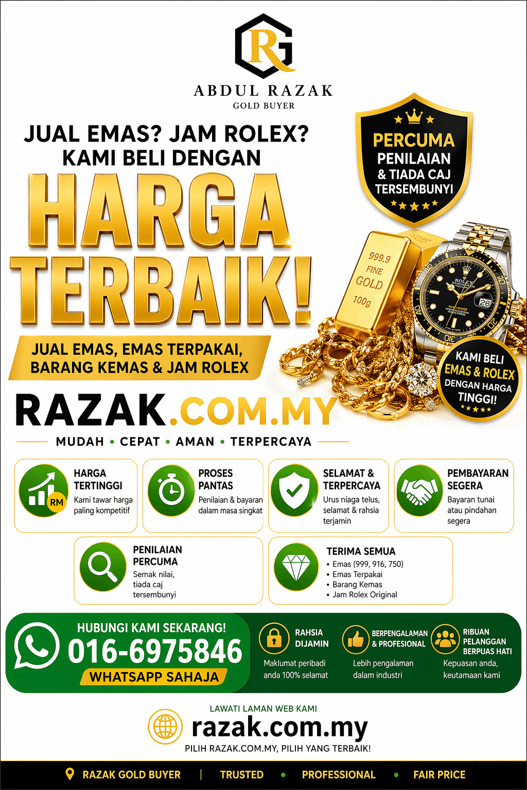 Abdul Razak Gold House Jual Beli Emas Harga Tinggi di Malaysia - Trusted Best Price Gold Shop